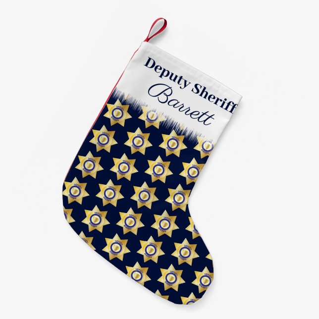 Stellvertretender Sheriff Personalisiert Kleiner Weihnachtsstrumpf (Vorderansicht (hängend))