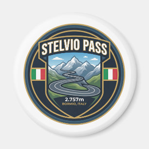 Stelvio Pass - Legendärer Gebirgspass Italien Magnet