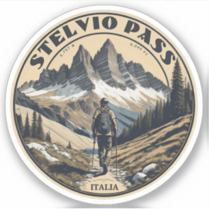Stelvio Pass - Nostalgie Treviso - The Restaurant Aufkleber