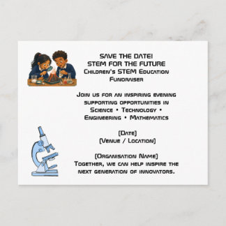 STEM-Bildungs-Fundraising Save-the-Date-Karte – Ki Ankündigungspostkarte
