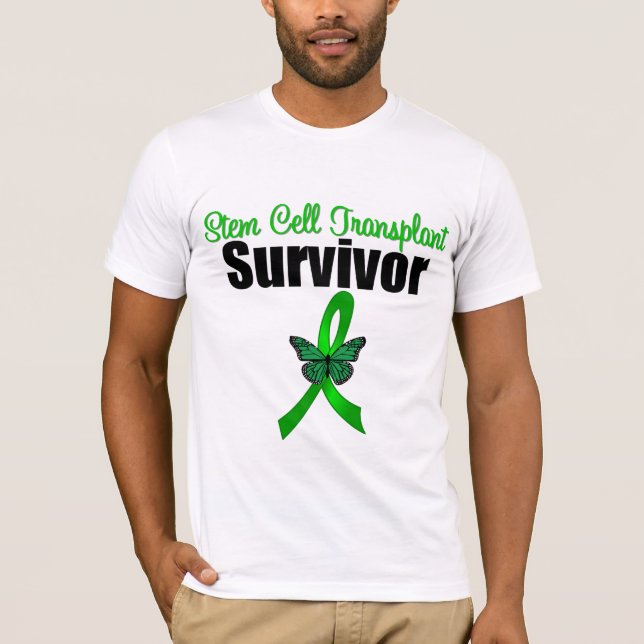 Stem Cell Transplant Survivor Butterfly Ribbon T-Shirt (Vorderseite)