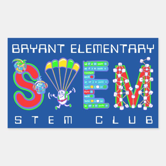 STEM Club Rechteckiger Aufkleber (Vorderseite)