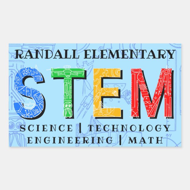 STEM Educational Rechteckiger Aufkleber (Vorderseite)