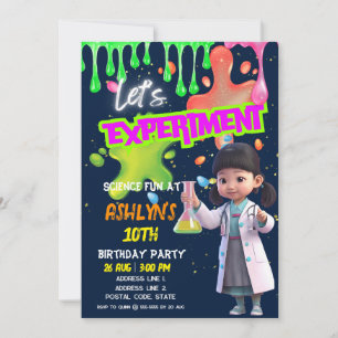 STEM-Experiment mit asiatischen Girl Scientist zum Einladung