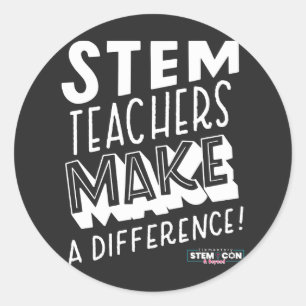 STEM-Lehrer machen einen runden Sticker
