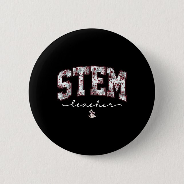 Stem Science Technology Engineering Math Teacher V Button (Vorderseite)