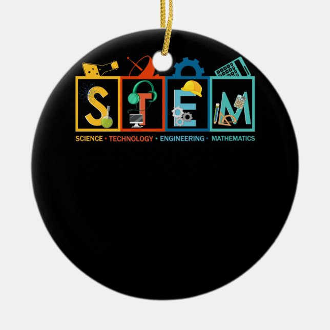 STEM Science Technology Engineering Mathematiker S Keramik Ornament (Vorne)