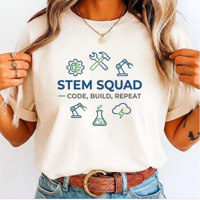 STEM Squad Code Build Repeat for “Future Engineers T-Shirt (Von Creator hochgeladen)