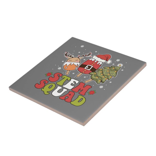 STEM Squad Rentier Santa Tree Ice Weihnachten Fliese (Seite)