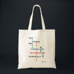STEM Yes Indeed She Can Motivational Tragetasche<br><div class="desc">STEM Yes Indeed She Can Motivational budget tote bag with CUSTOMIZABLE Christian Bible zahlt. This motivational tote shows the words SCIENCE, TECHNOLOGY, ENGINEERING und MATHEMATICS - aka STEM - combined in an original crossword design with the motivational inspirational quote YES INDEED SHE MOST ASSURLY CAN. The vibrant colors of the...</div>