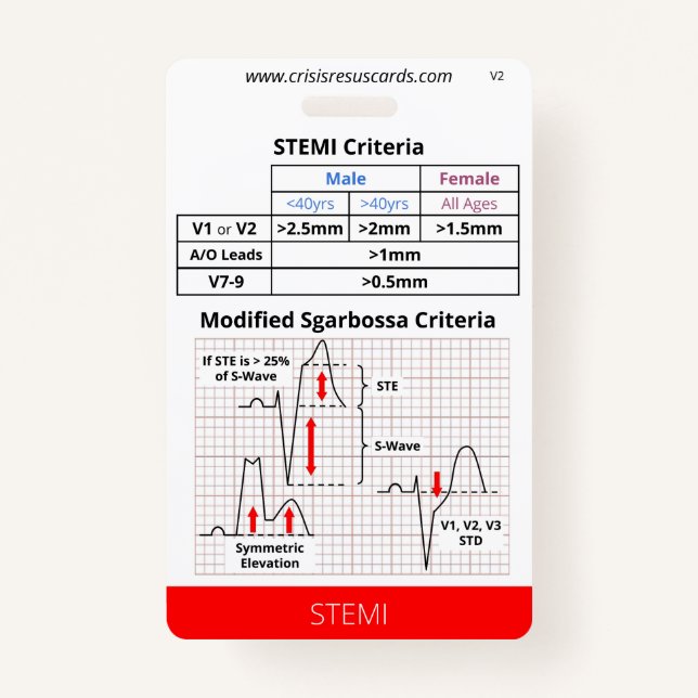 STEMI/EKGs-Abzeichen mit hohem Risiko Ausweis (Vorderseite)