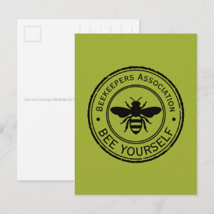 Stempel - DEIN TEXT - BIENE 1 - Fan Spaß Postkarte