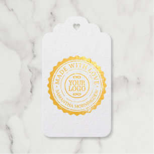 Stempel - IHR TEXT & LOGO 3 Geschenkanhänger