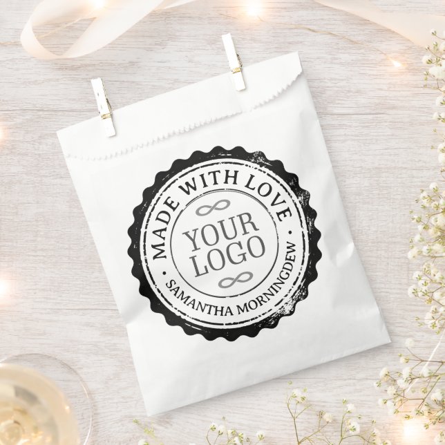 Stempel - IHR TEXT & LOGO 3 Geschenktütchen (Ausgeschnitten)