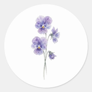 Stempelaufkleber Hochzeit Pansy Silhouette Study Runder Aufkleber
