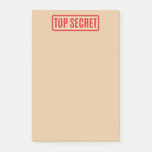 Stempelte Top Secret Post-it Notes Klebezettel