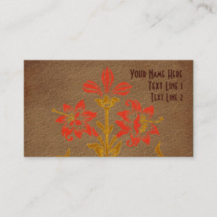 Stencierte Blume Art Business Card Visitenkarte