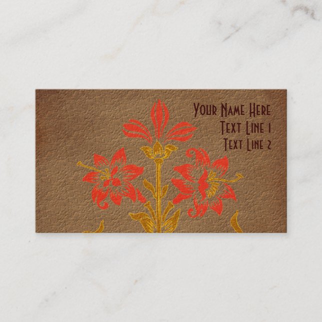 Stencierte Blume Art Business Card Visitenkarte (Vorderseite)
