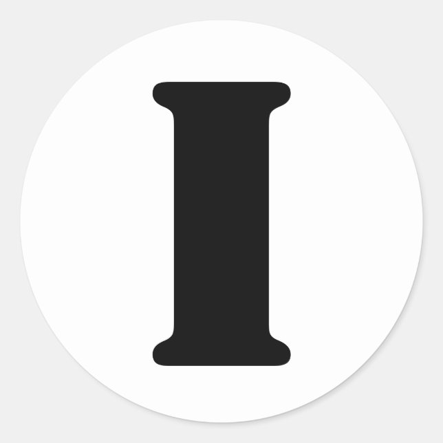 Stencil Alphabet von Janz Letter I White Runder Aufkleber (Vorderseite)