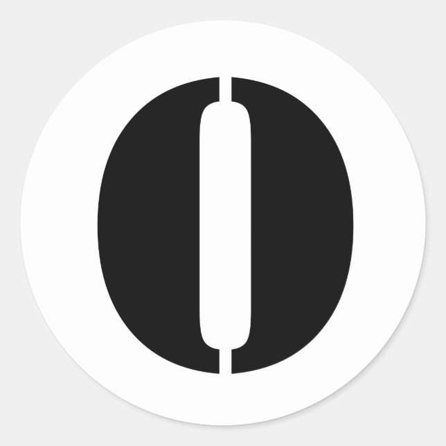 Stencil Alphabet von Janz Letter O White Runder Aufkleber (Vorderseite)