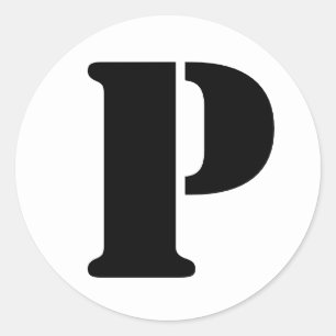 Stencil Alphabet von Janz Letter P White Runder Aufkleber
