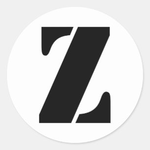 Stencil Alphabet von Janz Letter Z White Runder Aufkleber