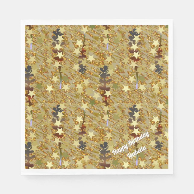 Stencil Art Abstract Sparkle Glitzy Birthday Party Serviette (Vorderseite)