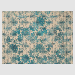 Stencil-Blume, Bienen und Schreiben auf Tan-Dekoup Seidenpapier