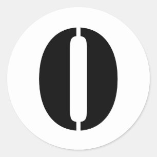 Stencil Numbers by Janz Number 0 Zero White Runder Aufkleber