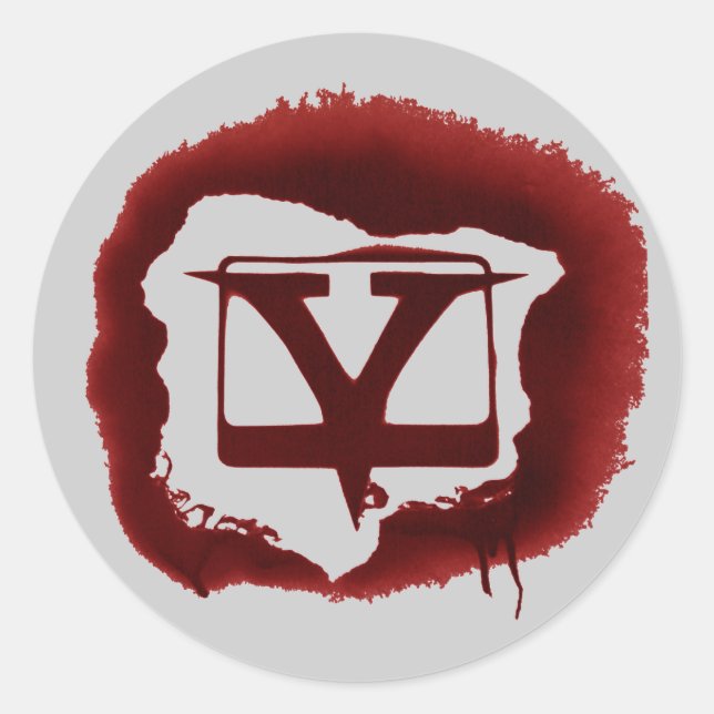 Stencil V-tube Runder Aufkleber (Vorderseite)