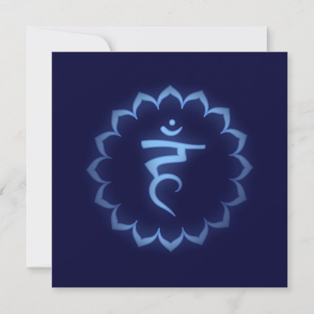 "Stenciled" Crown Chakra - Sahasrara Einladung (Vorderseite)