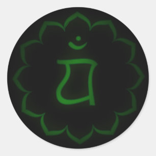 "Stenciled" Herz Chakra - Anahata Runder Aufkleber
