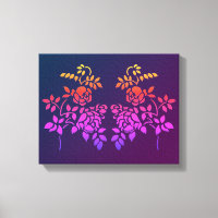 Stenciled Rose Blume Abstrakt Colors