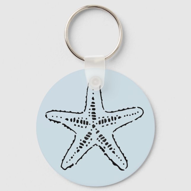 Stenciled Sea Star Schlüsselanhänger (Vorderseite)