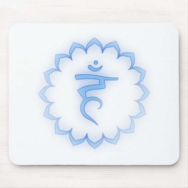 "Stenciled" Throat Chakra - Light Blue Mousepad (Vorne)