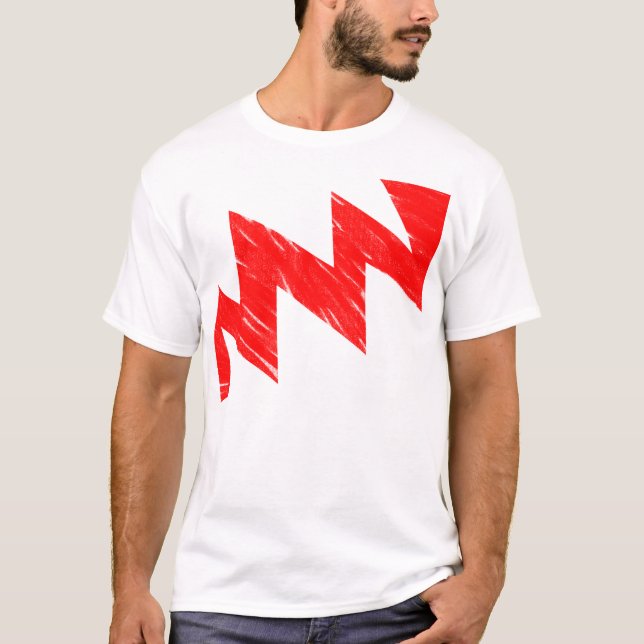 Stenciled ZigZag - Red T-Shirt (Vorderseite)