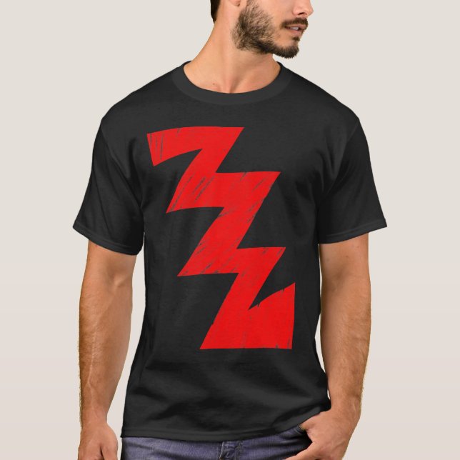 Stenciled ZigZag - Red T-Shirt (Vorderseite)