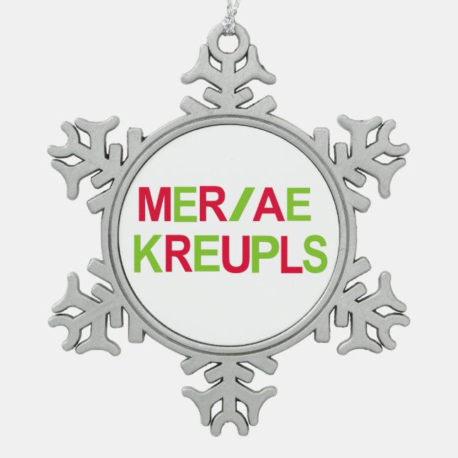 Steno Gerichts-Berichts-Weihnachtsfeiertag Schneeflocken Zinn-Ornament (Vorderseite)
