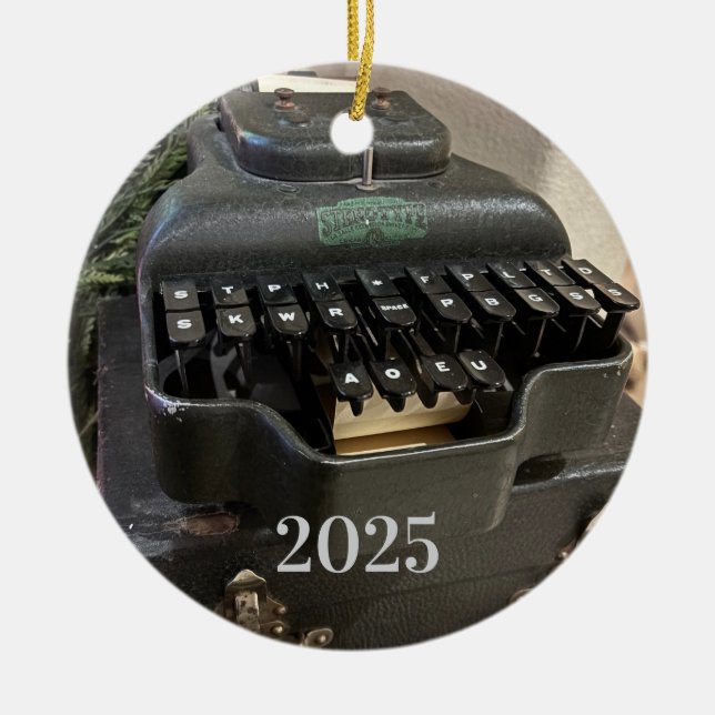 Steno Machine Ornament (Vorne)