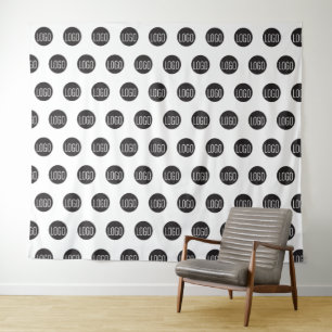 Step-and-Repeat-Logo-Selfie-Fotohintergrund Wandteppich