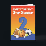 Step Brother 2 Birthday Sports Balls Karte<br><div class="desc">Du weißt,  dass du Lieben von Bruderbrudern antritst,  um seine Zeit mit verschiedenen Sportbällen zu verbringen. Also,  wenn der Tag seines 2. Geburtstages kommt,  sollten Sie ihm diese Sportbälle-Karte geben,  die er wirklich schätzen und Liebe.</div>