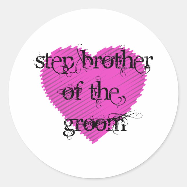 Step Brother of the Groom Runder Aufkleber (Vorderseite)