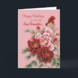 Step Daughter Birthday Peonies Karte<br><div class="desc">Eine wunderbare Abbildung von rosa und roten Pfennigfuchtern, um Ihrer Stieftochter einen glücklichen Geburtstag zu wünschen. Diese Karte ist voller Liebe, elegant und elegant zugleich.</div>