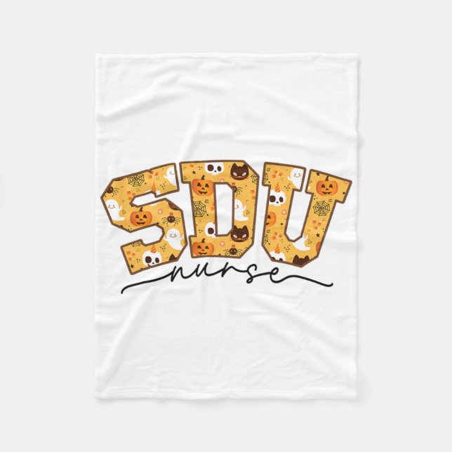 Step Down Unit Nurse Halloween Sdu Rn Fall Spooky Fleecedecke (Vorderseite)