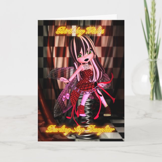 Step-Geburtstag mit Moonies Süsse Pie Goth Karte (Vorderseite)