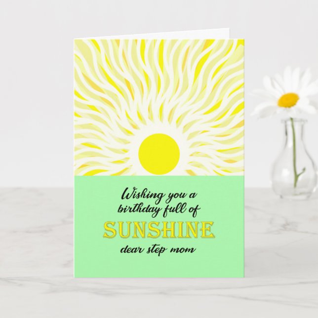 Step Mama Birthday Bright Sunshine Card Karte (Kleine Pflanze)