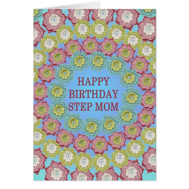 Step Mama Birthday Crochet Blume (Vorne)