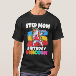 Step Mama of the Birthday Unicorn Dabbing Matching T-Shirt