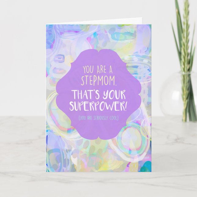 Step Mama Superpower Mother Day Card Karte (Vorderseite)