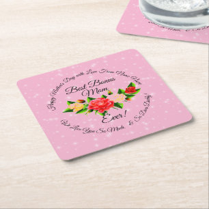 Step Mother Bonus Mama Mother Day Rechteckiger Pappuntersetzer